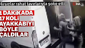 1 dakikada 17 ayakkabı kolisini böyle çaldılar