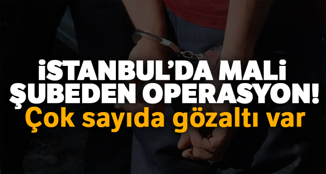 İstanbul’da Mali Şubeden operasyon:Çok sayıda gözaltı var