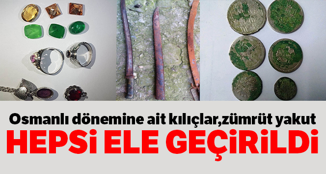 Jandarmanın denetiminde tarihi eser ve değerli taş ele geçirildi