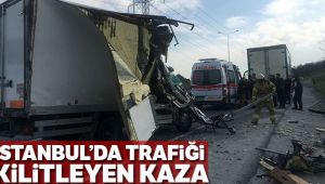 Kemerburgaz - Hasdal yolunda trafiği kilitleyen kaza