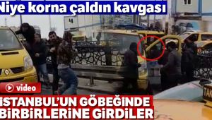 Taksim Meydanı'nda dolmuşçuların korna kavgası kamerada
