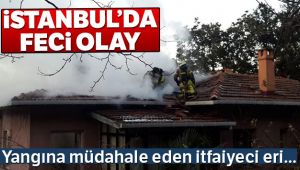 Yangına müdahale eden itfaiyeci çatıdan düştü