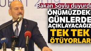 Bakan Soylu: Önümüzdeki günlerde kamuoyuna açıklayacağız