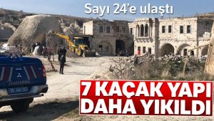 Kapadokya’da bugün 7 kaçak yapı daha yıkıldı