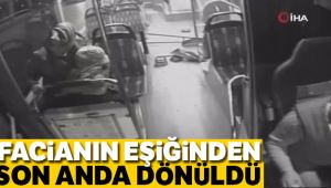 Sultanbeyli’de otobüs kazasında faciadan dönülen anlar kamerada