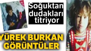 Aç ve soğukta annelerinin işten gelmesini bekleyen 2 çocuğun hali yürek burkuyor