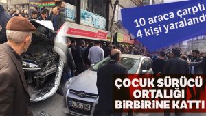 Çocuk yaşta araç kullandı: 10 araca çarptı, 4 kişi yaralandı