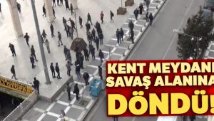 Kent meydanında tekme tokat kavga anı kamerada