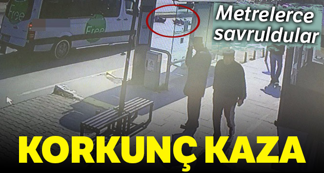 Minibüse yetişmek isteyen anne ve oğluna böyle araba çarptı