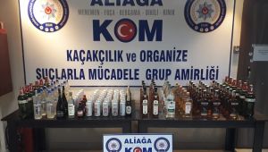  Aliağa'da kaçak içki operasyonu