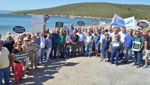 Balık çiftliği protesto edildi