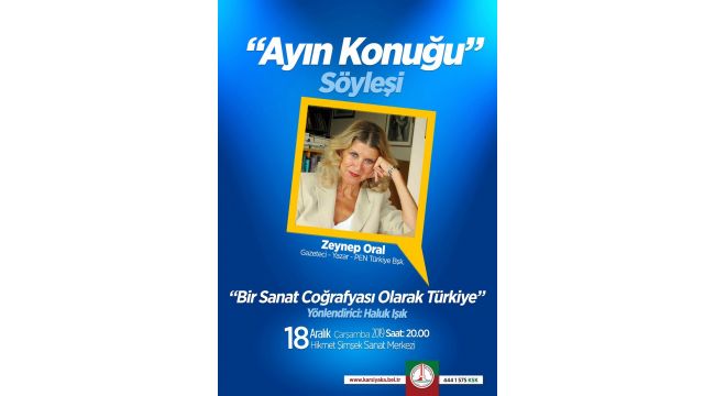 Karşıyaka’da “Ayın Konuğu” Zeynep Oral