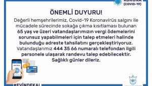 Konak’ta 65 yaş için kapıda vergi ödeme hizmeti