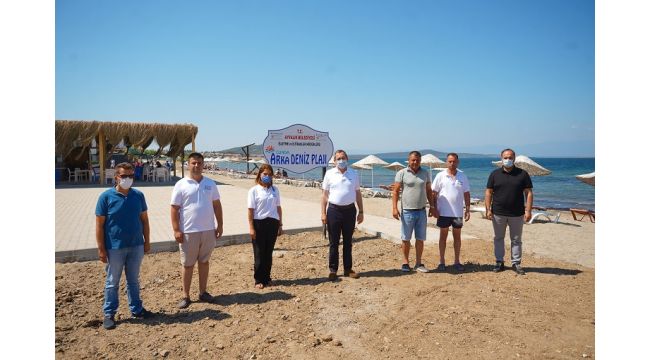Cunda Arka Deniz Plajı hizmete açıldı