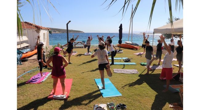 Karaburun’da denize nazır pilates