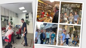 CHP Karşıyaka İlçe Başkanlığı esnafa broşür dağıttı