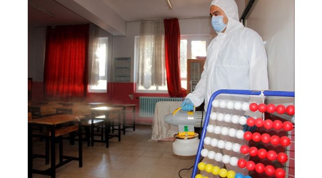 Ödemiş’te yüz yüze eğitime dezenfeksiyon desteği