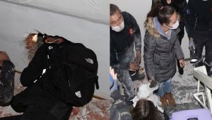 İki bina arasına sıkışan 