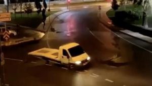 Yeni yıla 'drift' yaparak giren çekici sürücüsüne ceza