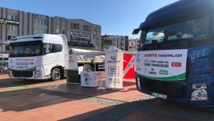 İzmir'den Suriye'ye 2 tır dolusu gıda yardımı gönderildi