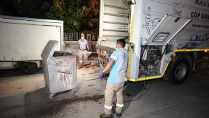 Buca’nın konteynerlerinde gece gündüz temizlik