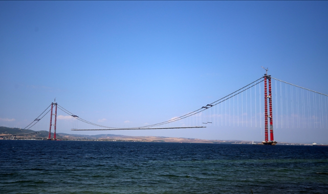 '1915 Çanakkale Köprüsü'nde geçiş yolunun yarısından fazlası hazır