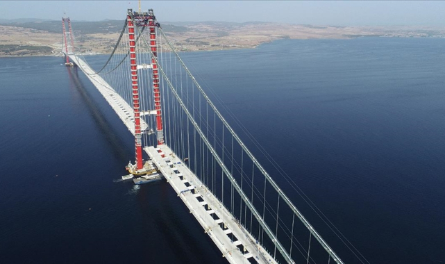 1915 Çanakkale Köprüsü'nün tabliye montajları tamamlanma aşamasına geldi