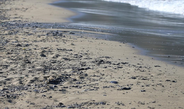 Hatay açıklarında Suriye kaynaklı petrol sızıntısına ilişkin temizlik çalışmaları sürüyor