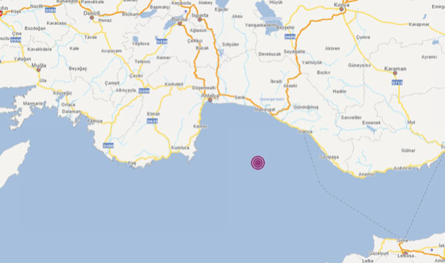 Akdeniz'de 5,3 büyüklüğünde deprem