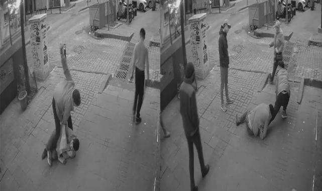 İstanbul'da bıçaklı gasp dehşeti kamerada