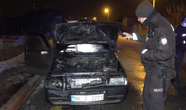 Kontağı çevirdiği sırada LPG'li otomobil alev aldı