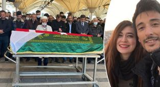 Kazada ölen polis ve hamile eşi toprağa verildi