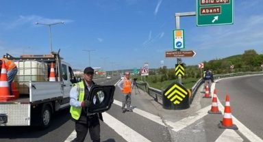 Anadolu Otoyolu'nun Bolu Dağı geçişinde viyadük bakım çalışması başlatıldı