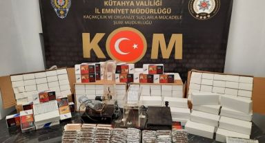 Kütahya'da 53 bin 340 adet makaron ele geçirildi