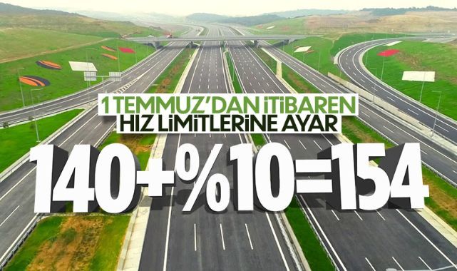 Otoyollarda yeni hız sınırı uygulaması yarın başlıyor