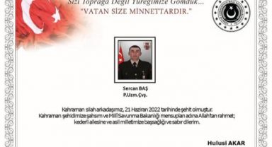Pençe-Kilit Operasyonu bölgesinde bir asker şehit oldu