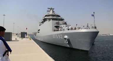 Türkiye'de inşa edilen eğitim gemisi Katar'a ulaştı