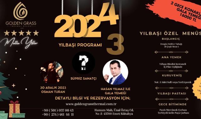 Yılbaşını Emet Golden Grass Termal Resort & Spa’da Karşılayın