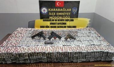 İZMİR KARABAĞLAR DA DEVRİYE EKİPLER DİKKATİ SAYESİNDE BABA OĞUL MADDE SATICILARI YAKALANDI