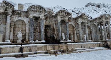 Sagalassos Antik Kenti Kar Yağışıyla Beyaza Büründü