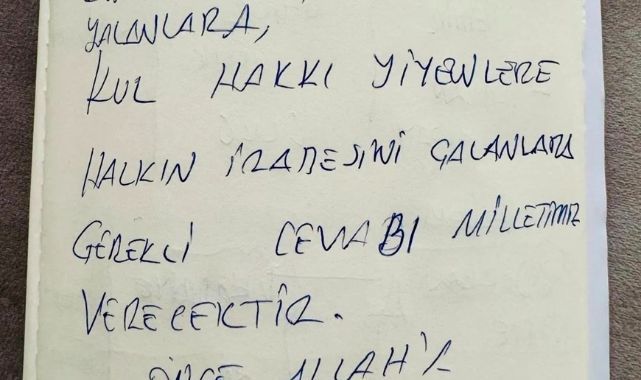 İmamoğlu'ndan El Yazısıyla Mesaj