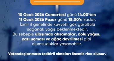 İzmir Büyükşehir Belediyesi'nden Aşırı Yağış Uyarısı