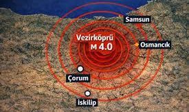 Samsun'da 4 Büyüklüğünde Deprem